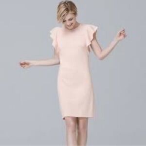 🐣Tommy Hilfiger Elegant Blush Ruffle Sleeve Dress
